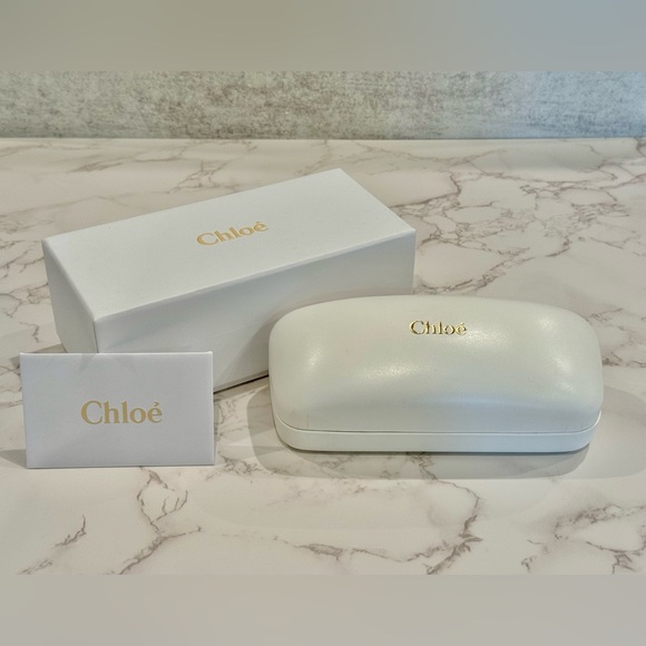 New, Unworn Chloé Nola Sunglasses: Gold Metal with Grey/Khaki Lenses - Picture 5 of 6